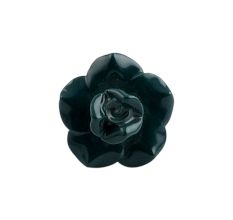 Forest Green Rose Ceramic Dresser Knob